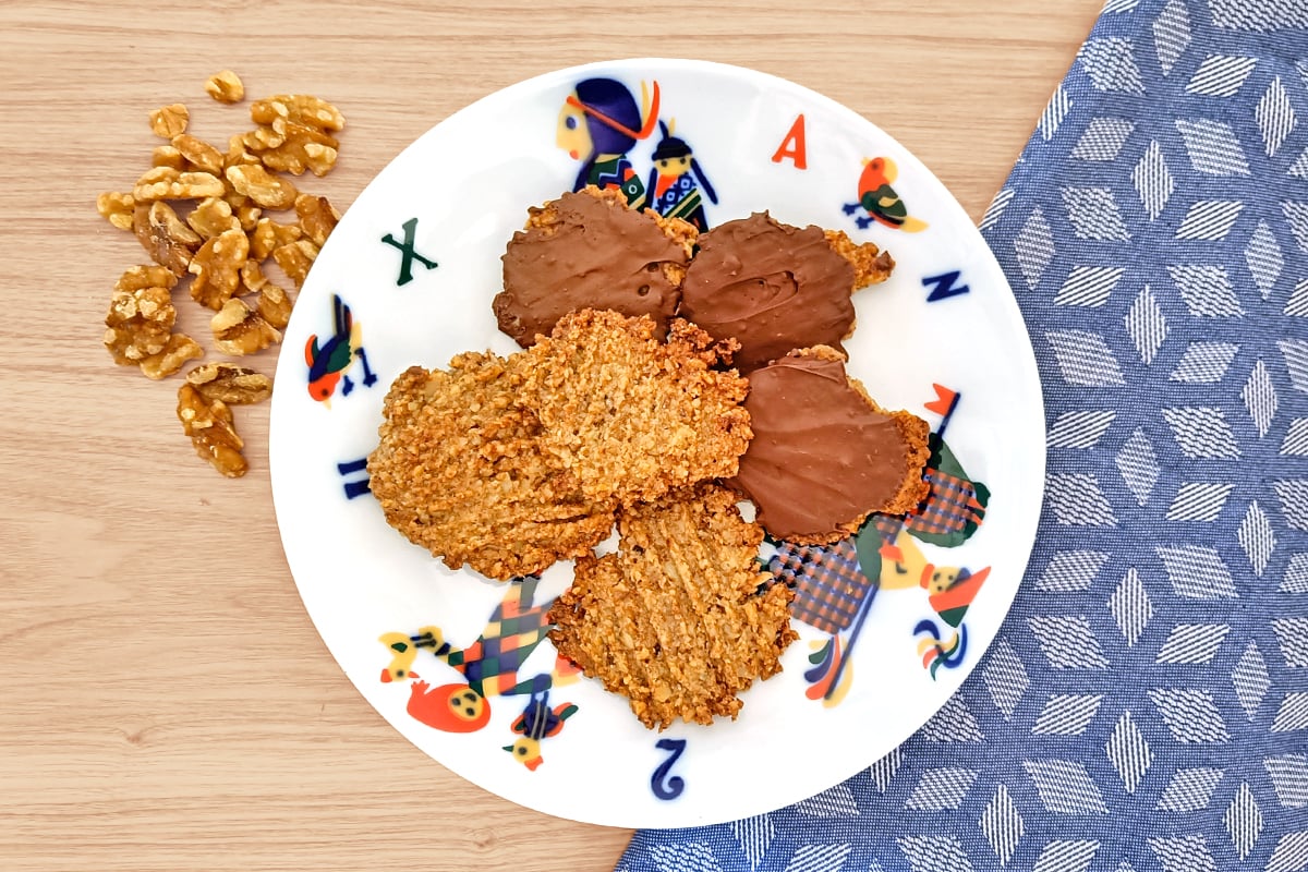 Receta de galletas de nueces para niños y bebés