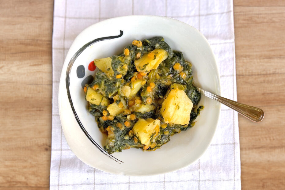 Receta de guiso de espinaca y patata para niños y bebés