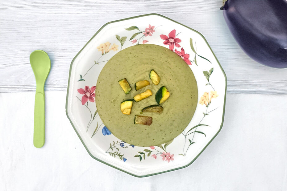 Receta de puré de berenjena y calabacín para niños y bebés