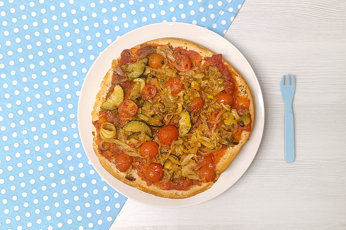 Receta de coca de verduras para niños y bebés