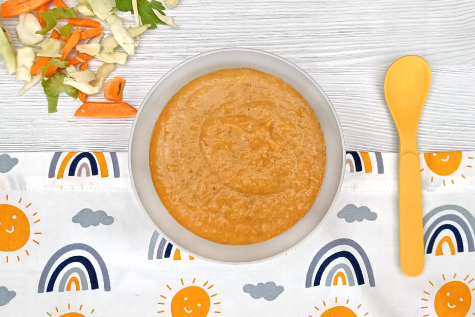 Receta de puré de verduras con cebada para bebés y niños