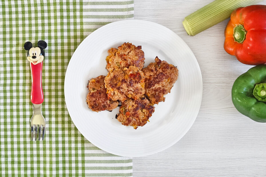 Receta de hamburguesas de carne y verduras para niños y bebés