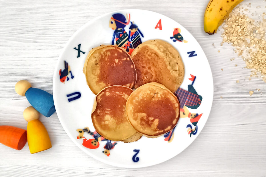 Receta de tortitas de avena y plátano para niños y bebés